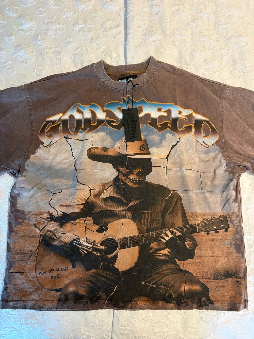 Godspeed Cowboy Skeleton Graphic Tee - Brown